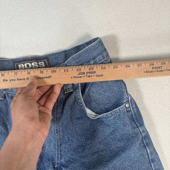 Vintage Boss Jeans Carpenter Mens 28x32 Baggy Skater 90s Y2K Grunge Hip Hop Blue - Picture 10 of 12